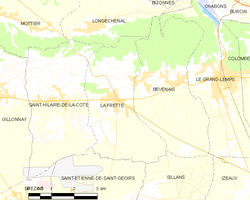 Map commune FR insee code 38174